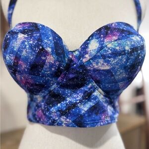 Torrid Galaxy Print Bustier Swim Top